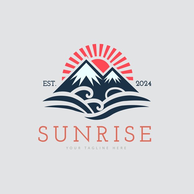 Vetor design de modelo de logotipo de nascer do sol para marca ou empresa e outros