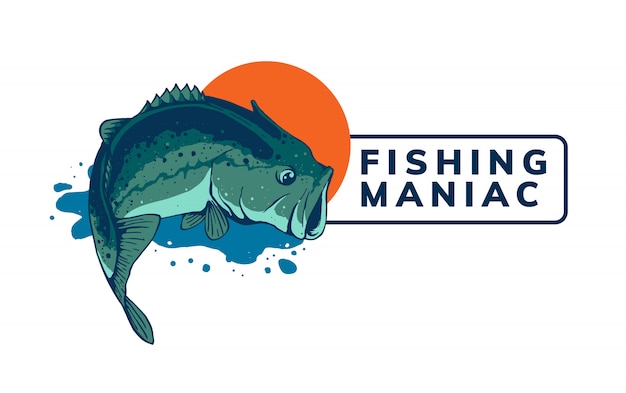 design de modelo de logotipo de pesca