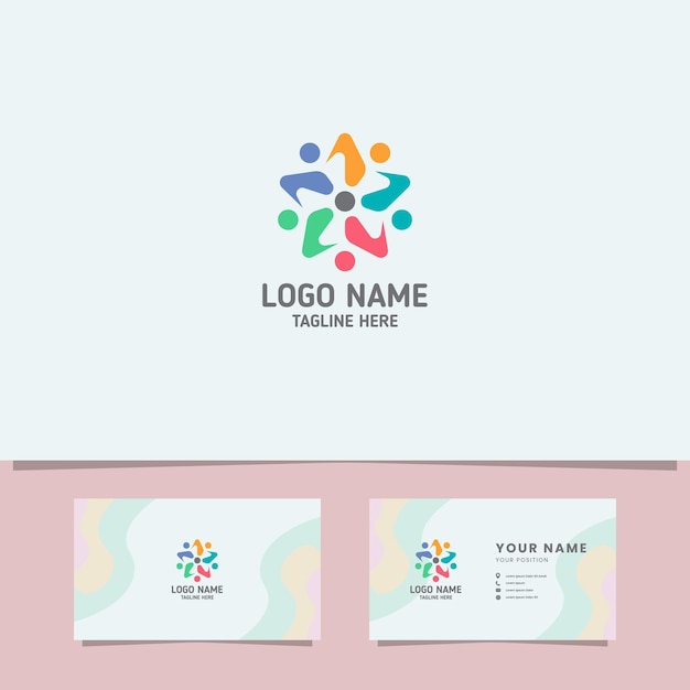 Design de modelo de logotipo de pessoas estrela lúdicas