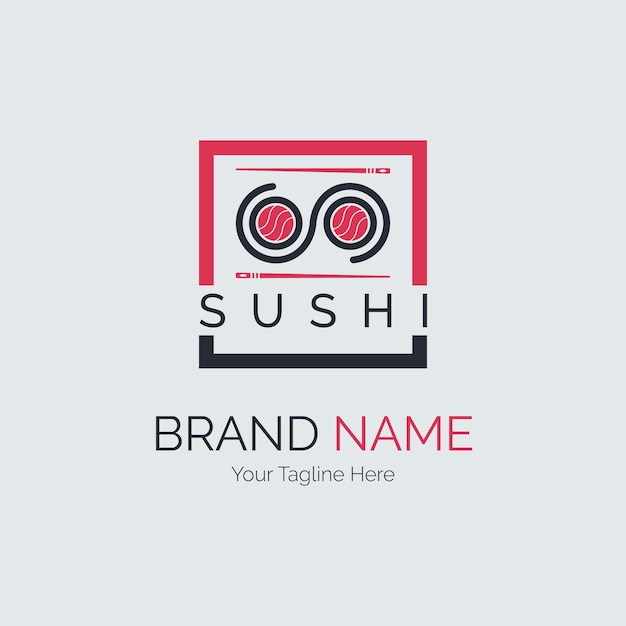 Vetor design de modelo de logotipo de restaurante de comida de sushi japonês para marca ou empresa e outros