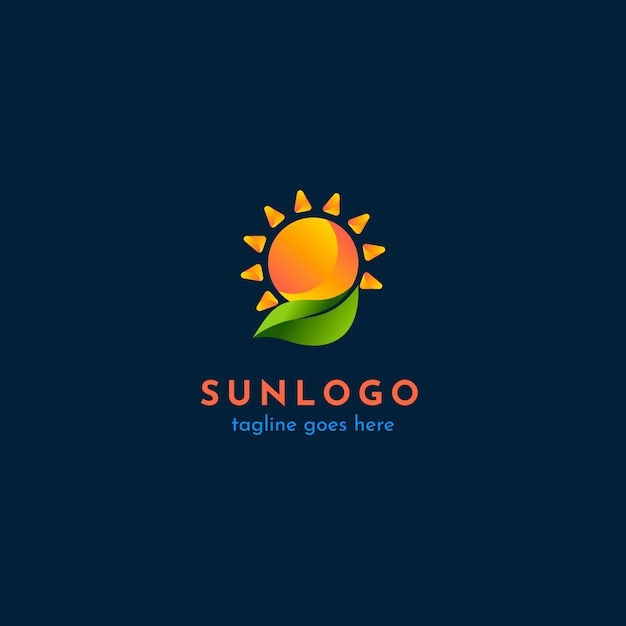 Vetor design de modelo de logotipo de sol bonito