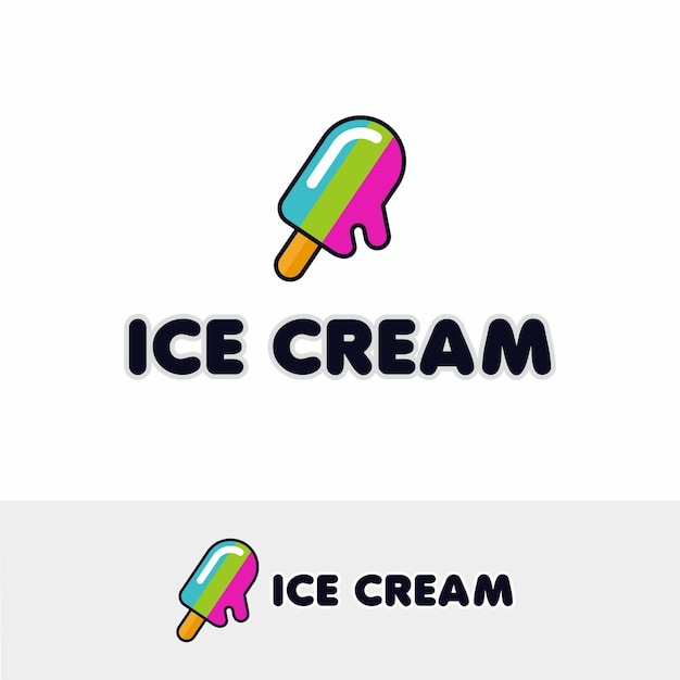 Design de modelo de logotipo de sorvete ícone de sorveteria