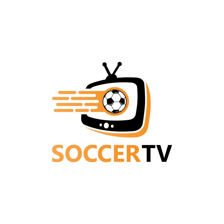 Design de modelo de logotipo de televisão de futebol