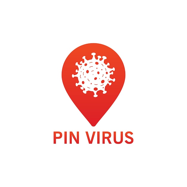 Design de modelo de logotipo de vírus de pin