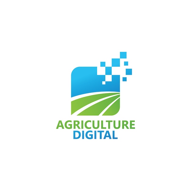 Design de modelo de logotipo digital de agricultura