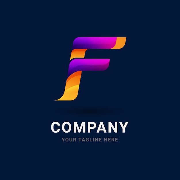 Vetor design de modelo de logotipo gradiente f