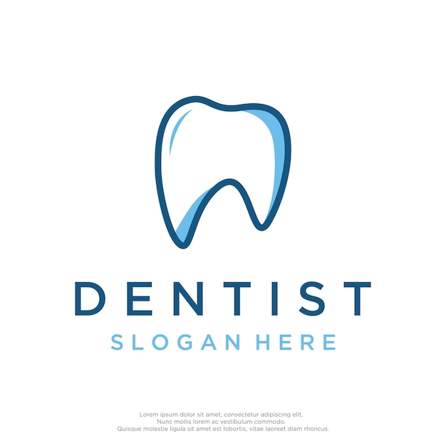 Design de modelo de logotipo odontológico abstrato atendimento odontológico de saúde bucal e clínica odontológica logo para dentista e clínica de saúde