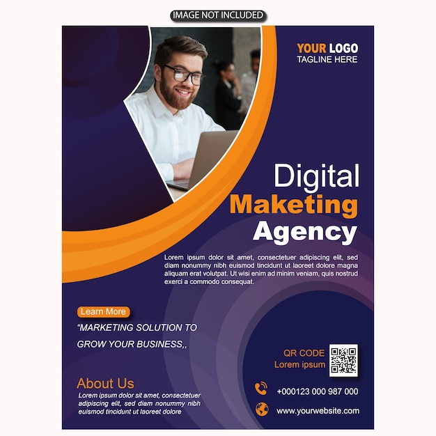 Design de modelo de novo estilo de agência de marketing digital