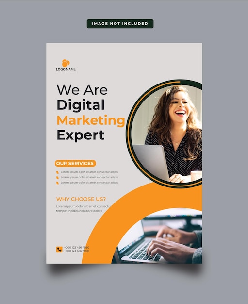 Design de modelo de panfleto de marketing de negócios simples vetor