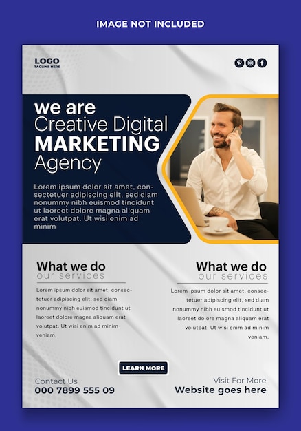 Design de modelo de panfleto de marketing digital
