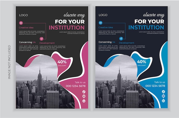 Vetor design de modelo de panfleto de negócios corporativo moderno com design de duas cores