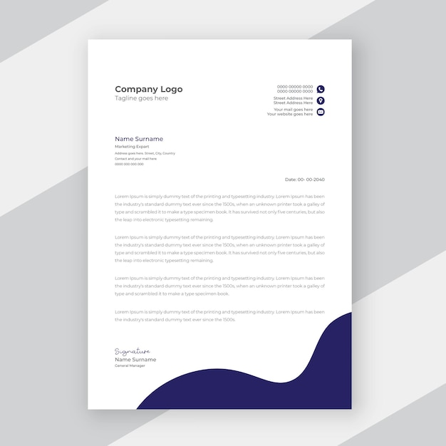 Vetor design de modelo de papel de carta corporativo moderno para negócios e profissionais