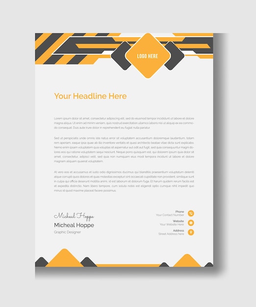 Design de modelo de papel timbrado criativo para seus projetos de negócios