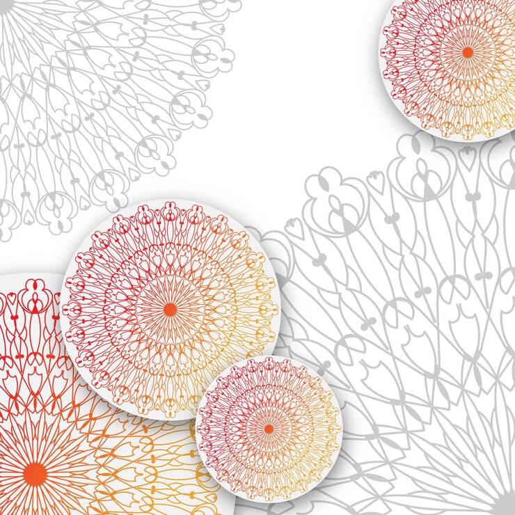 Vetor design de modelo de plano de fundo com padrão de mandalas vetor grátis