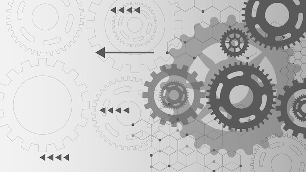 Design de modelo de plano de fundo de tecnologia de engenharia de engrenagens e mecanismo de roda de engrenagem