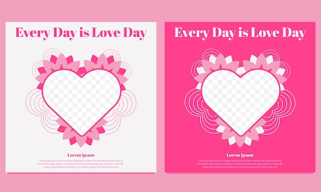 Design de modelo de postagem de mídia social de amor rosa dia dos namorados