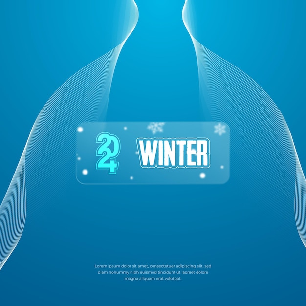 Design de modelo de postagem de mídia social de inverno de 2024