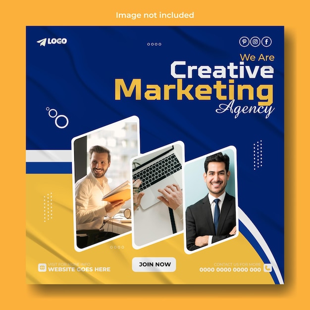 Design de modelo de postagem de mídia social de marketing digital