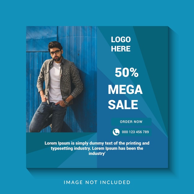 Design de modelo de postagem de mídia social de oferta de desconto de moda