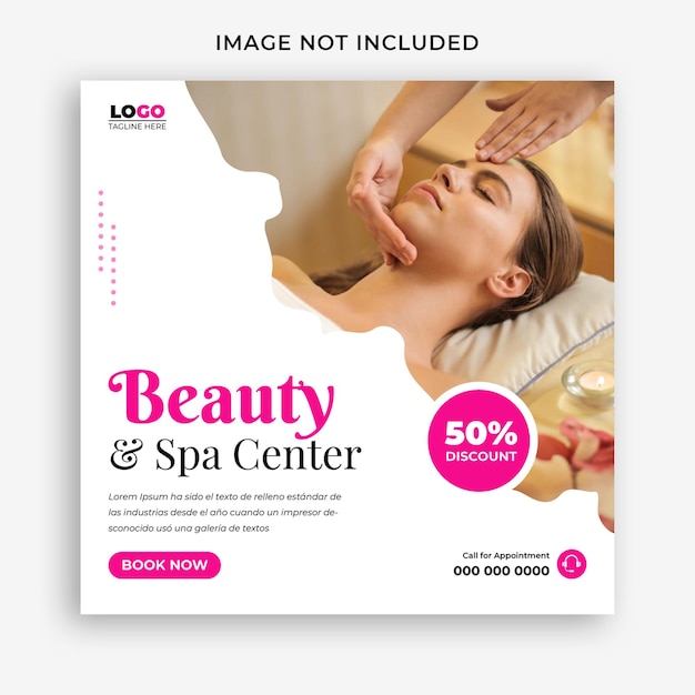 Design de modelo de postagem de mídia social ou Instagram de beleza e spa