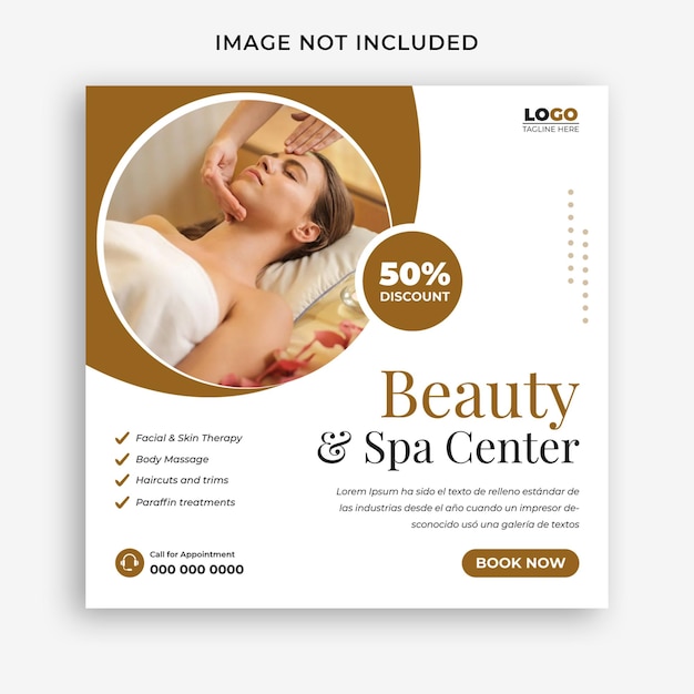 Design de modelo de postagem de mídia social ou Instagram de beleza e spa