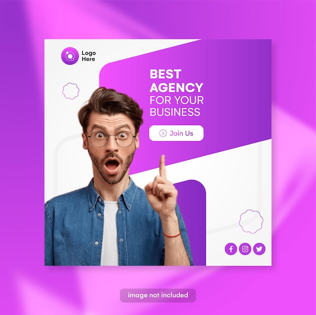 Design de modelo de postagem de mídia social para agências de negócios digitais