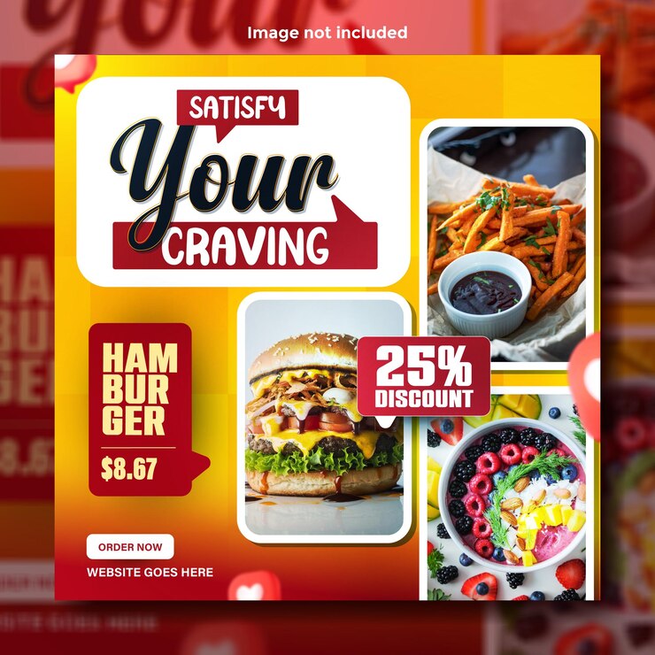 Vetor design de modelo de postagem de mídia social promocional de publicidade de alimentos