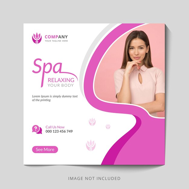 design de modelo de postagem de spa no Instagram
