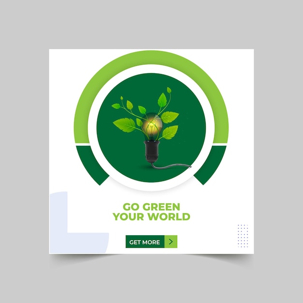 Design de modelo de postagem do instagram go green