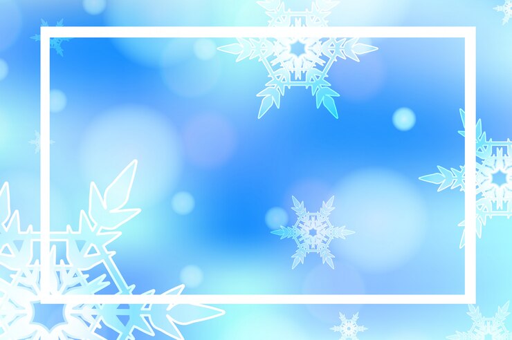 Vetor design de modelo de quadro com fundo de flocos de neve