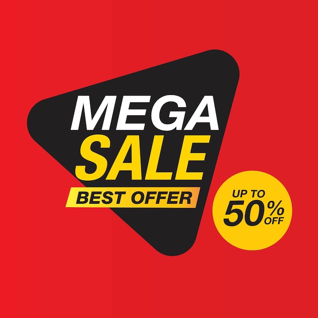 Design de modelo de vetor de banner mega sale