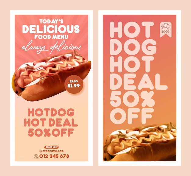 Design de modelo de vetor de cachorro-quente de comida americana