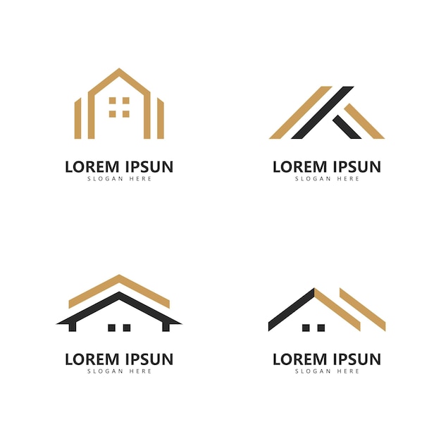 Design de modelo de vetor de ícone de logotipo de imóveis para casa