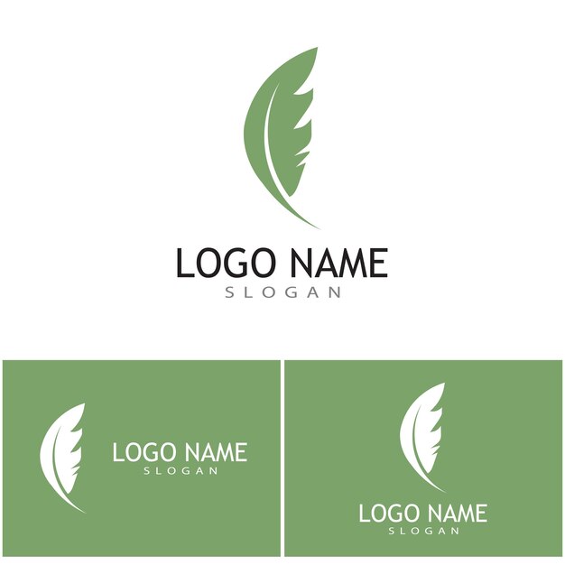 Design de modelo de vetor de logotipo de ilustração de penas