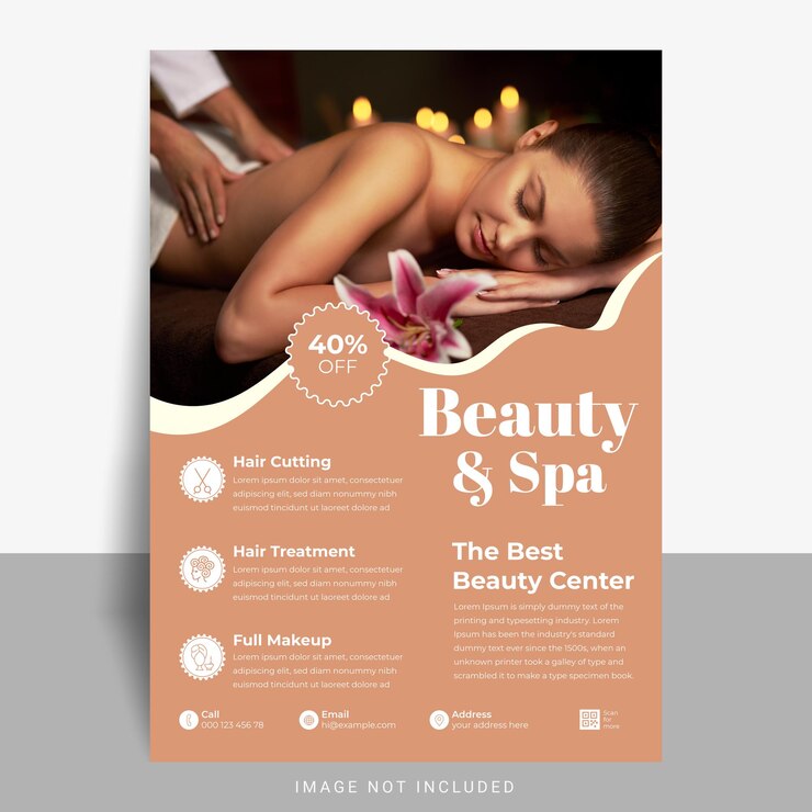 Vetor design de modelo de vetor de panfleto de spa de cuidados de beleza criativo design de layout de cartaz de promoção