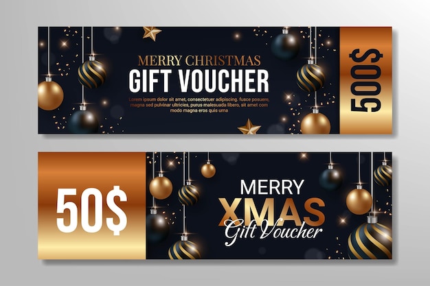 Design de modelo de voucher de presente de natal de luxo