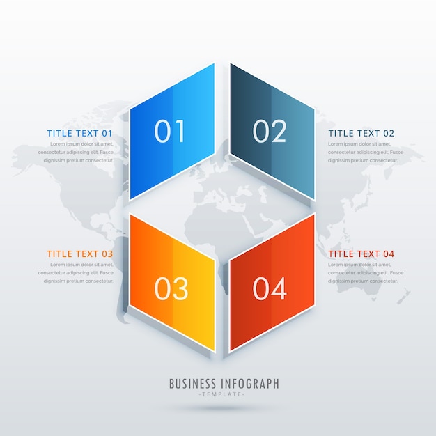 Design de modelo infográfico de quatro opções