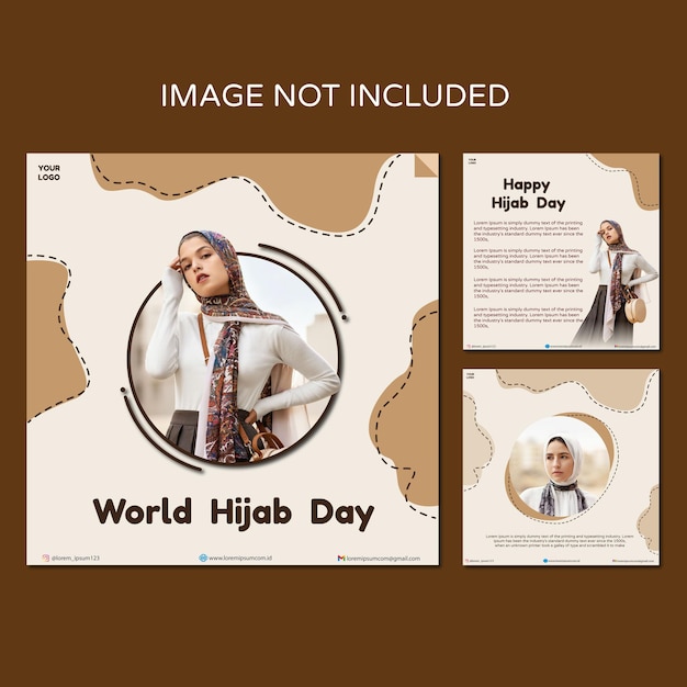 Design de modelo, tema de postagem de mídia social dia mundial do hijab