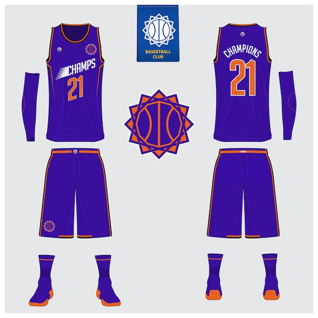 Vetor design de modelo uniforme de basquete.