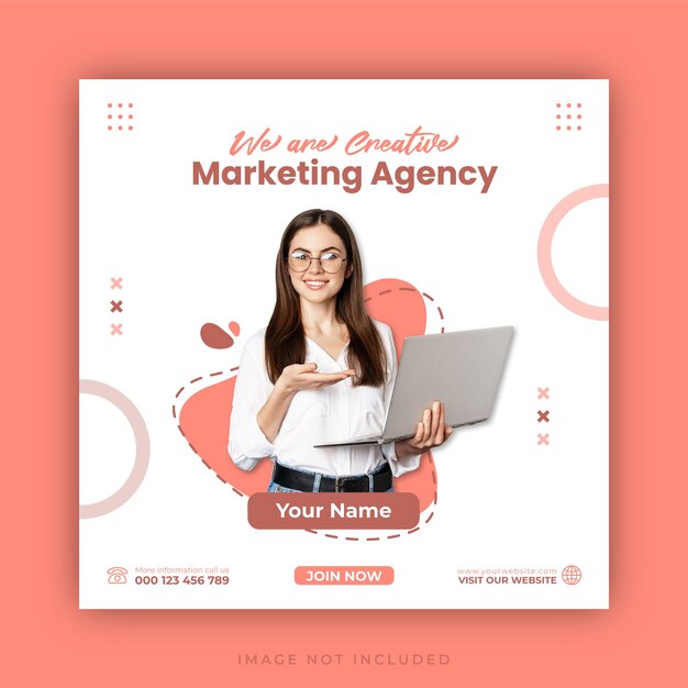 Design de modelo vetorial de flyer de negócios de marketing digital e de postagem de mídia social corporativa
