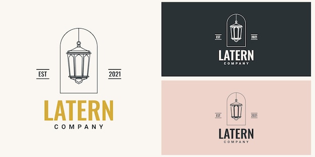 Design de modelo vintage de logotipo lattern