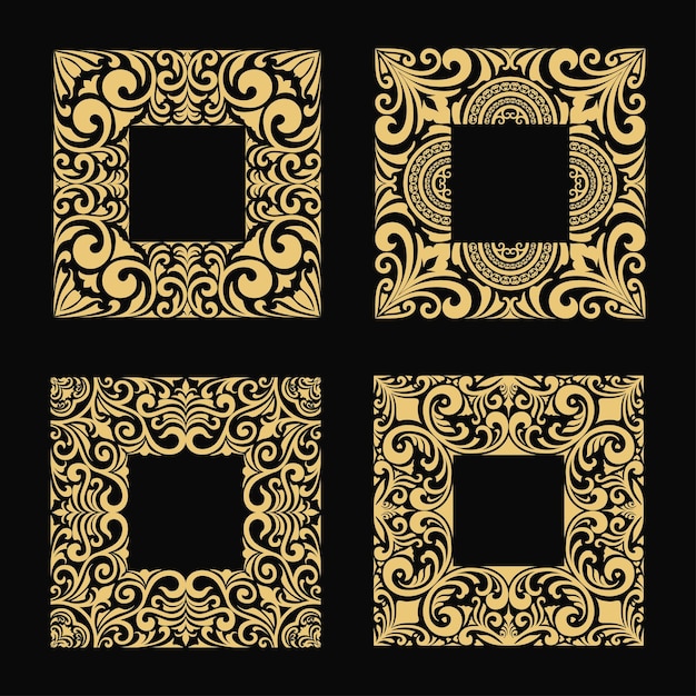 Design de moldura ornamental quadrada para design em estilo oriental