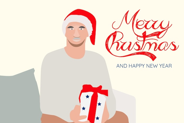 Design de natal realista com personagem vetorial