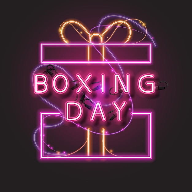 Design de néon do dia de boxe