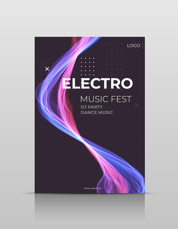 Vetor design de onda de cobertura estilo de movimento de panfleto elemento de linha de curva de fluxo ilustração ondulada de gradiente neon