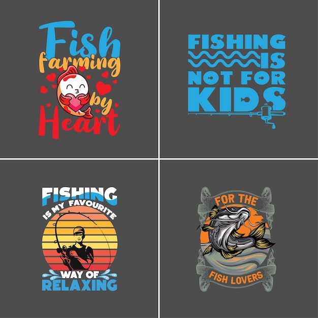 Design de pacote de camiseta de pesca