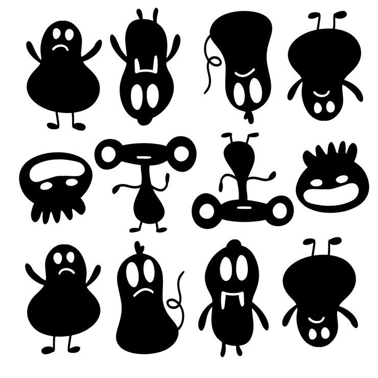 Vetor design de pacote de conjunto de vetores de monstros