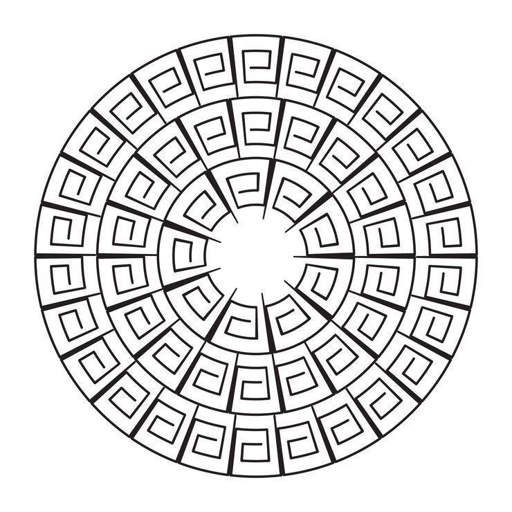 Vetor design de padrão chave grego moderno e arte de fundo