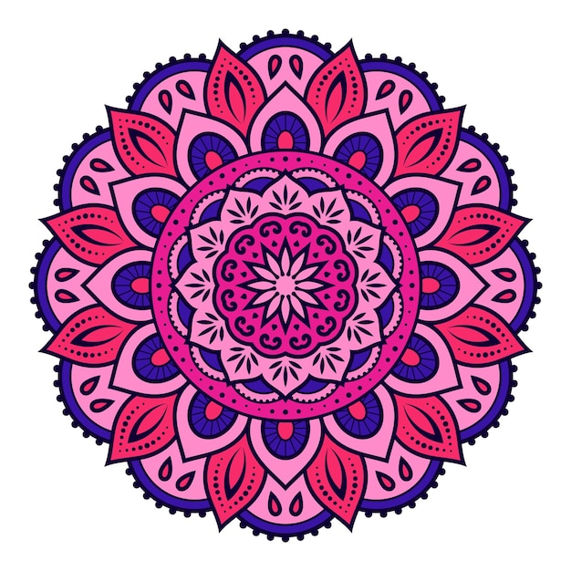 Design de padrão colorido de mandala ornamental