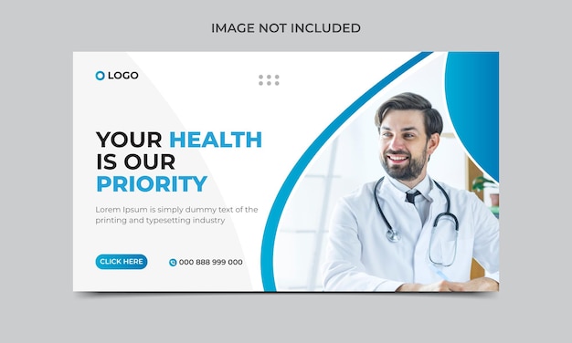 Design de padrão de banner de saúde médica e banner da web